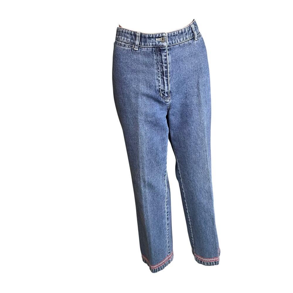 Lauren Jeans Petite Cropped Decorative Hem Jeans 12P Coastal Cowgirl Western